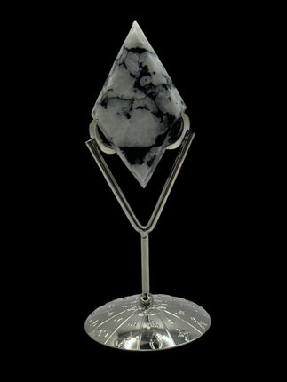 Rainbow Moonstone Rhombus / Diamond with Stand - Raven's Cauldron