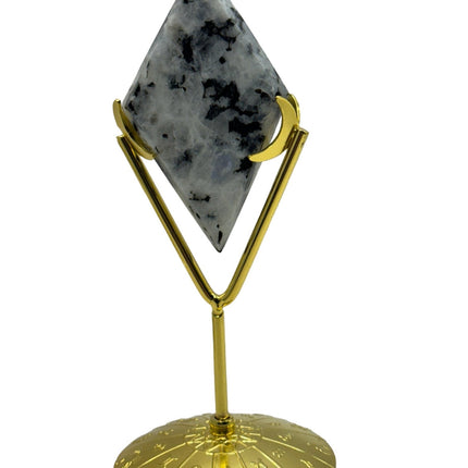 Rainbow Moonstone Rhombus / Diamond with Stand - Raven's Cauldron
