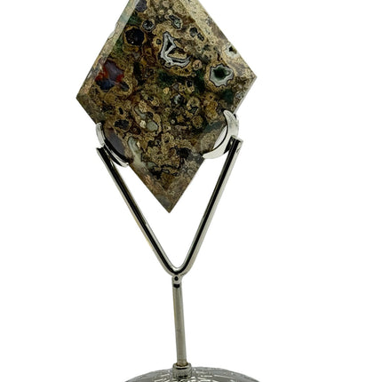 Rainforest Rhyolite Rhombus / Diamond with Stand - Raven's Cauldron
