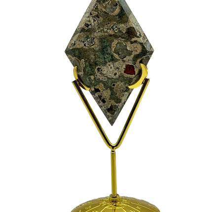 Rainforest Rhyolite Rhombus / Diamond with Stand - Raven's Cauldron
