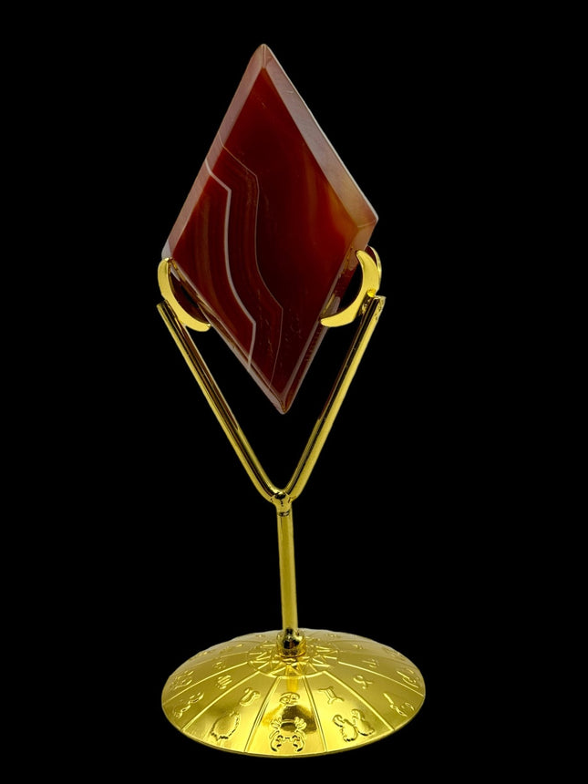 Sardonyx Rhombus / Diamond with Stand - Raven's Cauldron