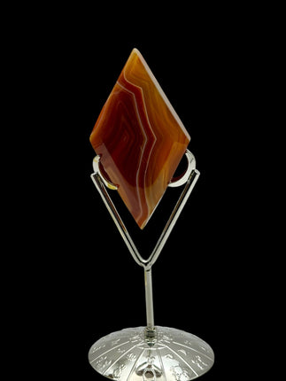 Sardonyx Rhombus / Diamond with Stand - Raven's Cauldron