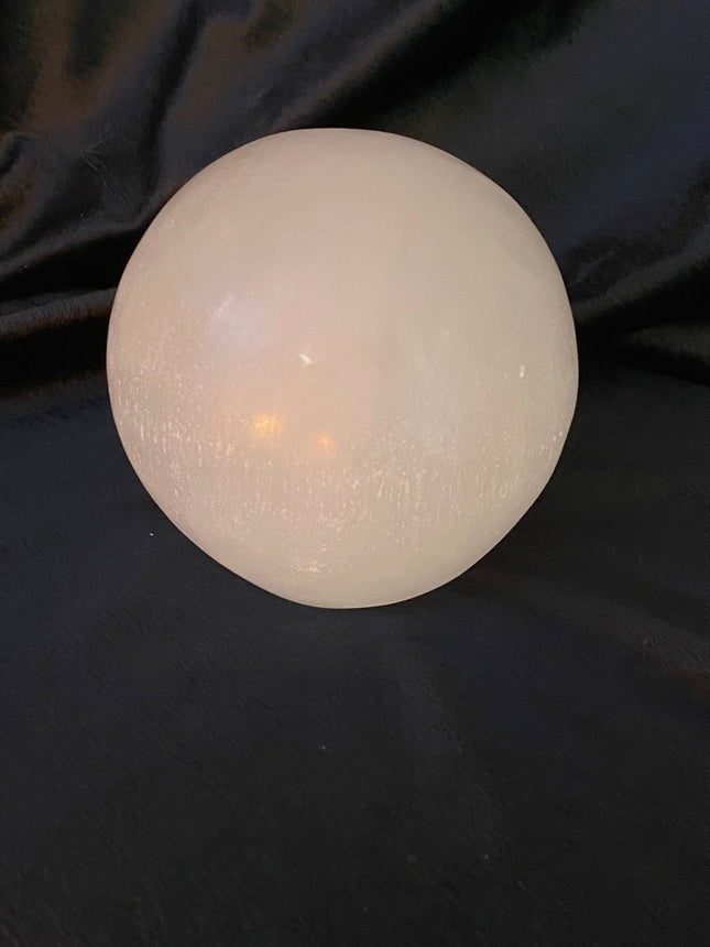 Selenite Sphere Lamp - Raven's Cauldron