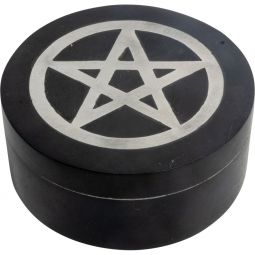 Soapstone Velvet Lined Box - Pentacle - Raven's Cauldron