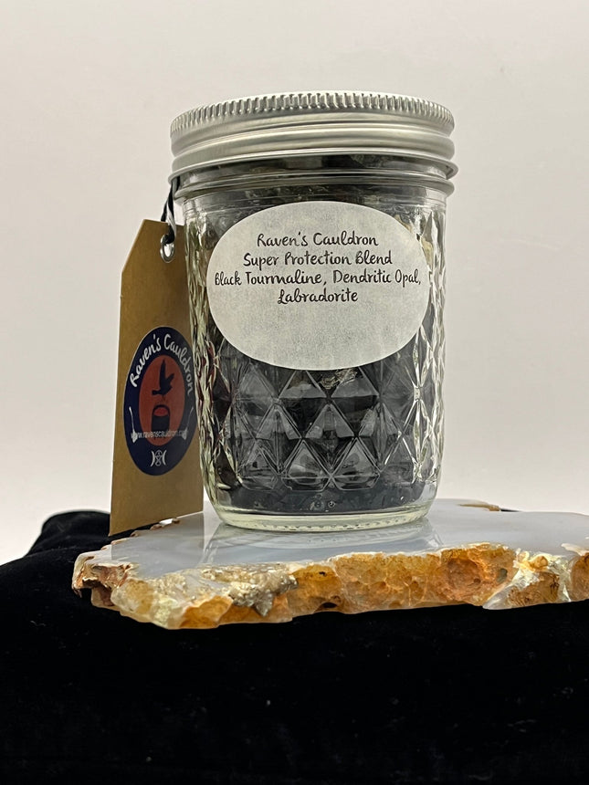 Super Protection Crystal Jar - Raven's Cauldron