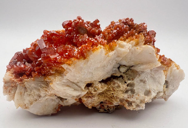 Vanadinite on Barite - Raven's Cauldron